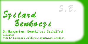 szilard benkoczi business card